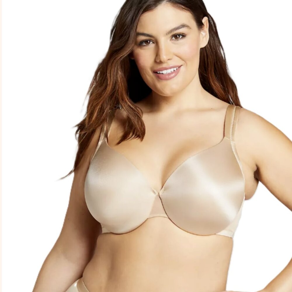 Cacique Women Bra Smooth Satin Full Coverage Size 44F U/W Cafe Mocha Lane Bryant